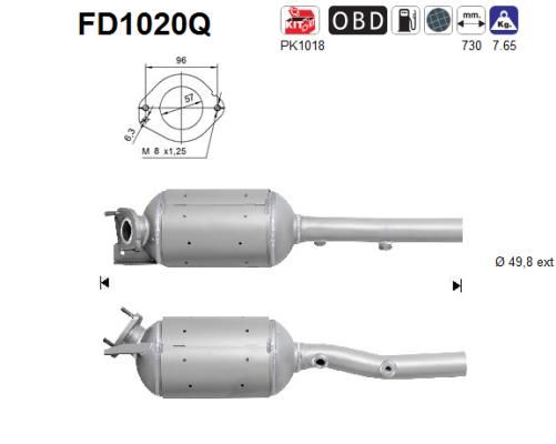 AS suodžių / kietųjų dalelių filtras, išmetimo sistem FD1020Q