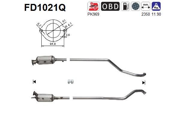 AS suodžių / kietųjų dalelių filtras, išmetimo sistem FD1021Q