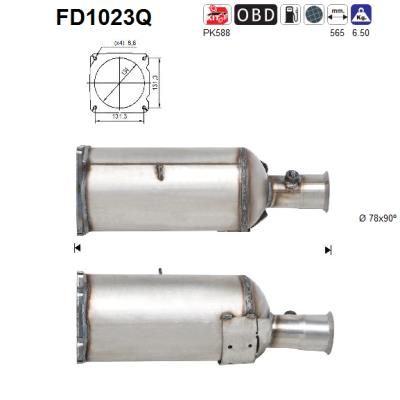 AS suodžių / kietųjų dalelių filtras, išmetimo sistem FD1023Q