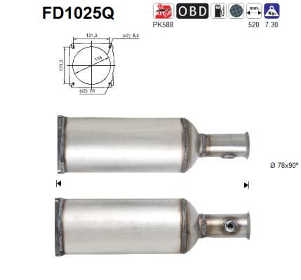 AS suodžių / kietųjų dalelių filtras, išmetimo sistem FD1025Q