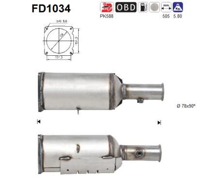 AS suodžių / kietųjų dalelių filtras, išmetimo sistem FD1034