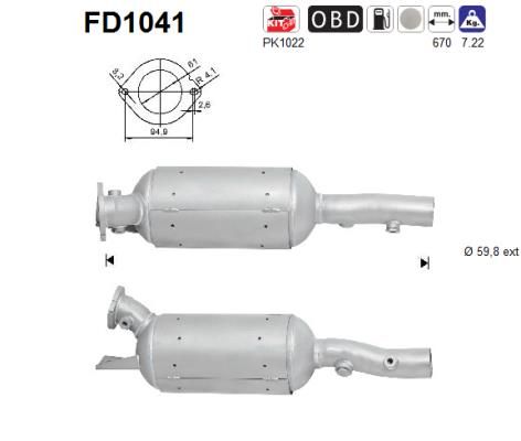 AS suodžių / kietųjų dalelių filtras, išmetimo sistem FD1041