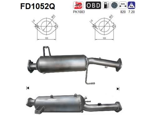 AS suodžių / kietųjų dalelių filtras, išmetimo sistem FD1052Q