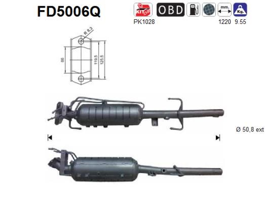 AS suodžių / kietųjų dalelių filtras, išmetimo sistem FD5006Q