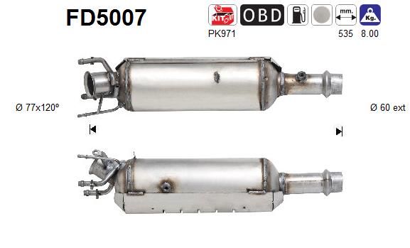 AS Сажевый / частичный фильтр, система выхлопа ОГ FD5007
