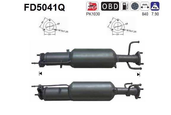 AS suodžių / kietųjų dalelių filtras, išmetimo sistem FD5041Q