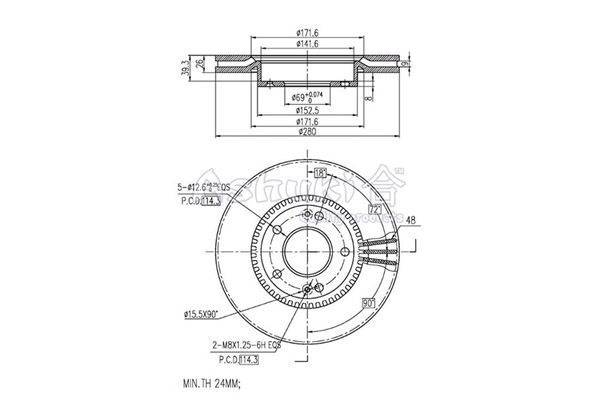 ASHUKI Тормозной диск 0990-0350