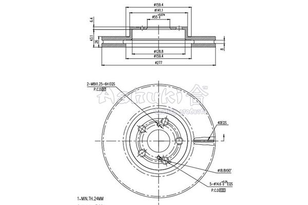 ASHUKI Тормозной диск 0990-9412