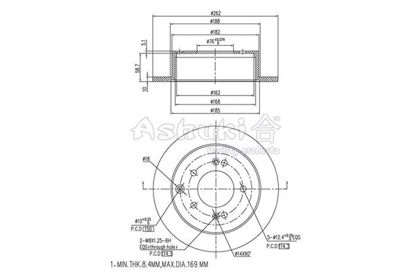 ASHUKI Тормозной диск 0993-5130