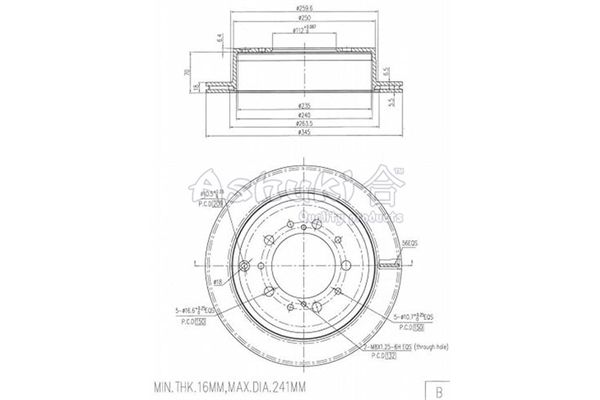 ASHUKI Тормозной диск 0993-8602