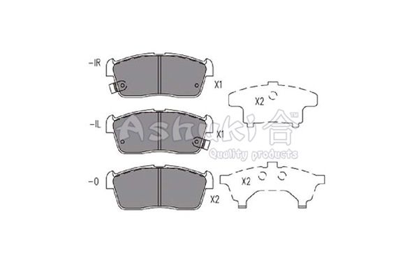 ASHUKI Комплект тормозных колодок, дисковый тормоз 1080-1208