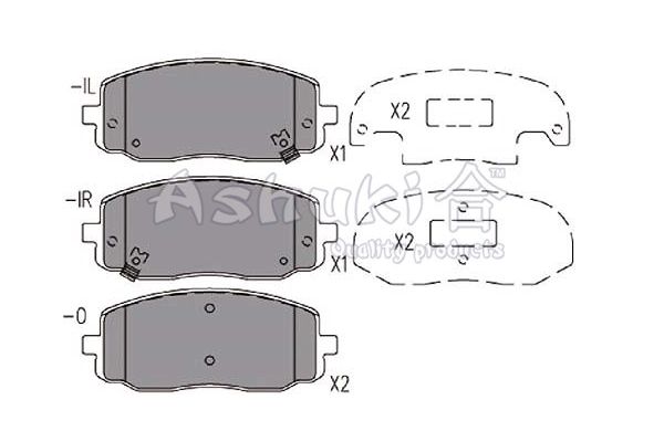 ASHUKI Комплект тормозных колодок, дисковый тормоз 1080-3230