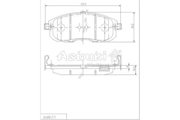 ASHUKI Комплект тормозных колодок, дисковый тормоз 1080-9901
