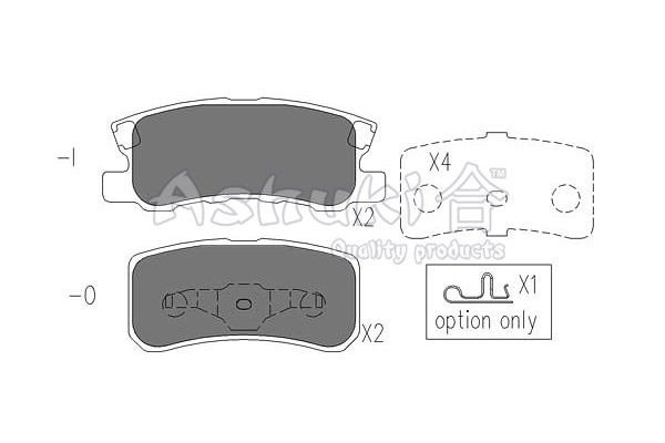 ASHUKI Комплект тормозных колодок, дисковый тормоз 1083-0105