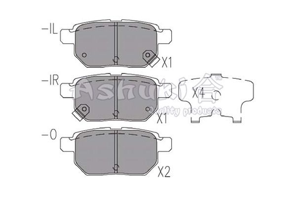 ASHUKI Комплект тормозных колодок, дисковый тормоз 1083-4302