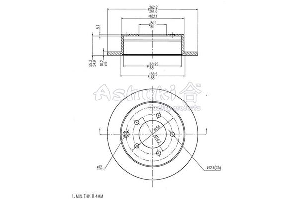 ASHUKI Тормозной диск C653-17