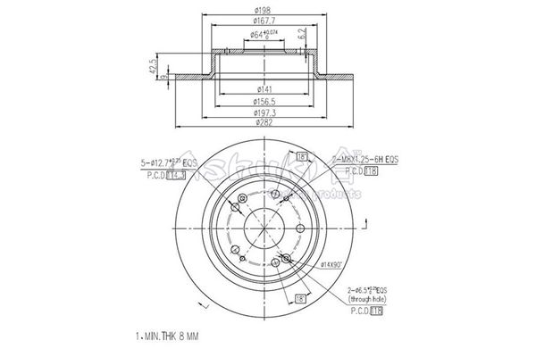 ASHUKI Тормозной диск H038-21