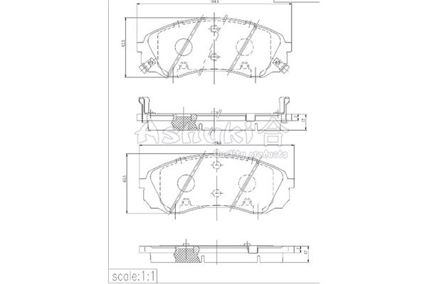 ASHUKI Комплект тормозных колодок, дисковый тормоз I044-10