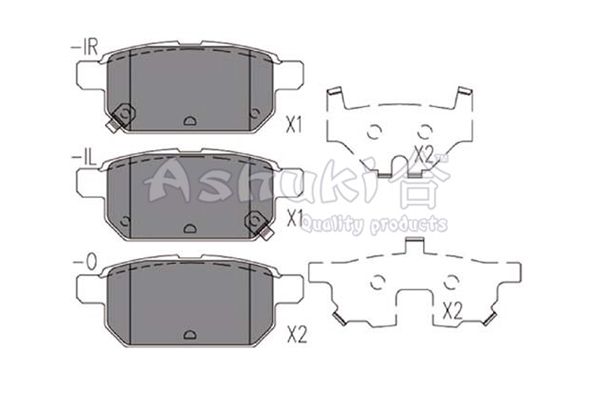 ASHUKI stabdžių trinkelių rinkinys, diskinis stabdys K012-27