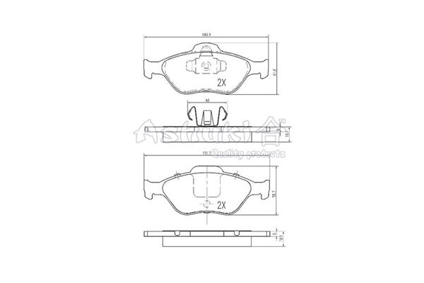 ASHUKI Комплект тормозных колодок, дисковый тормоз M050-05