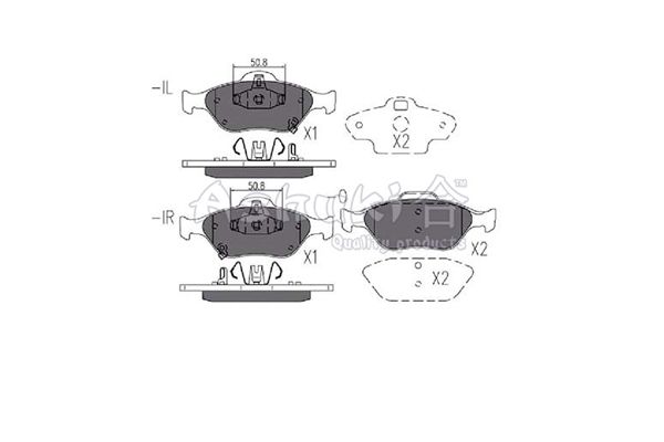 ASHUKI Комплект тормозных колодок, дисковый тормоз T112-96