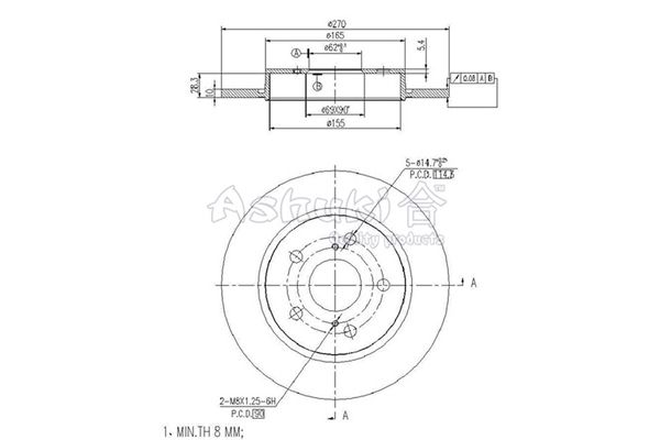 ASHUKI Тормозной диск T603-25