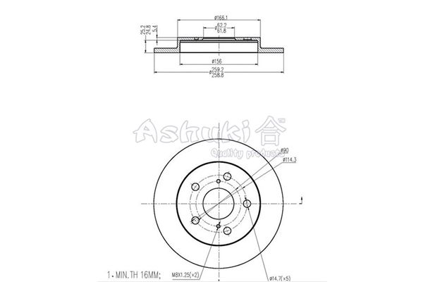 ASHUKI Тормозной диск T603-30