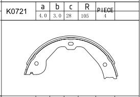 ASIMCO Комплект тормозных колодок K0721