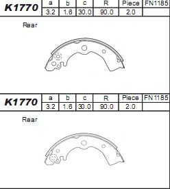 ASIMCO stabdžių trinkelių komplektas K1770