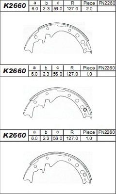 ASIMCO stabdžių trinkelių komplektas K2660