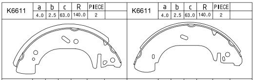 ASIMCO stabdžių trinkelių komplektas K6611