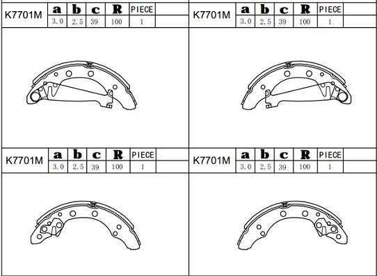 ASIMCO stabdžių trinkelių komplektas K7701M