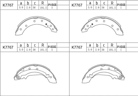 ASIMCO stabdžių trinkelių komplektas K7767