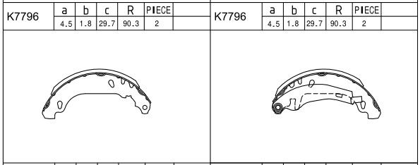 ASIMCO stabdžių trinkelių komplektas K7796