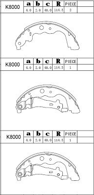 ASIMCO stabdžių trinkelių komplektas K8000