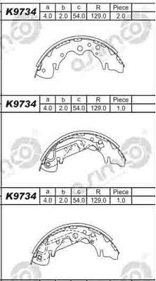 ASIMCO Комплект тормозных колодок K9734