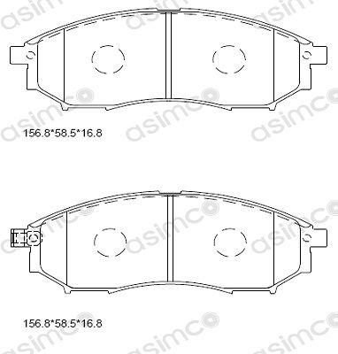 ASIMCO Комплект тормозных колодок, дисковый тормоз KD1301