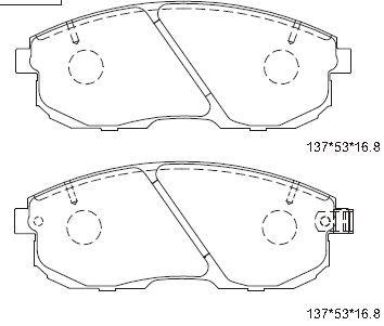 ASIMCO stabdžių trinkelių rinkinys, diskinis stabdys KD1710