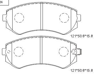 ASIMCO stabdžių trinkelių rinkinys, diskinis stabdys KD1722