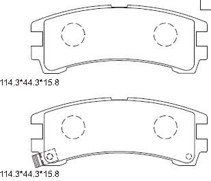 ASIMCO stabdžių trinkelių rinkinys, diskinis stabdys KD1736