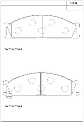 ASIMCO stabdžių trinkelių rinkinys, diskinis stabdys KD1757