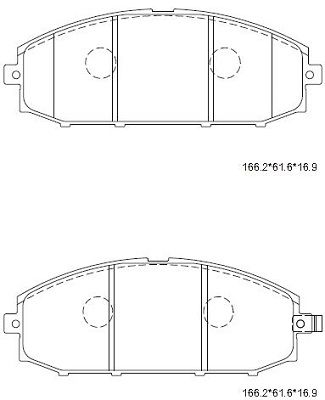 ASIMCO Комплект тормозных колодок, дисковый тормоз KD1762