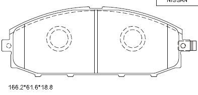 ASIMCO Комплект тормозных колодок, дисковый тормоз KD1764