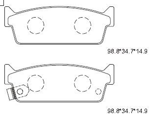 ASIMCO stabdžių trinkelių rinkinys, diskinis stabdys KD1780