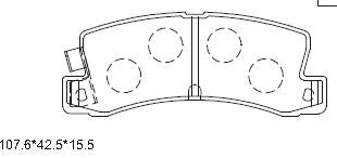 ASIMCO stabdžių trinkelių rinkinys, diskinis stabdys KD2636