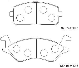 ASIMCO stabdžių trinkelių rinkinys, diskinis stabdys KD2736