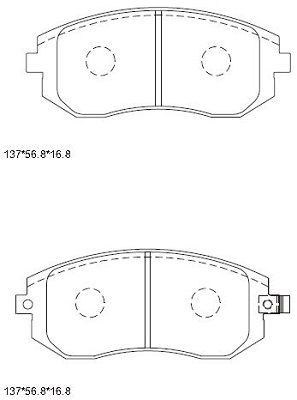 ASIMCO stabdžių trinkelių rinkinys, diskinis stabdys KD3704