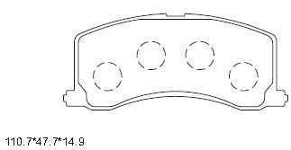 ASIMCO stabdžių trinkelių rinkinys, diskinis stabdys KD3706