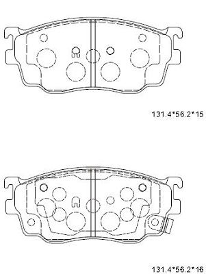 ASIMCO Комплект тормозных колодок, дисковый тормоз KD3724