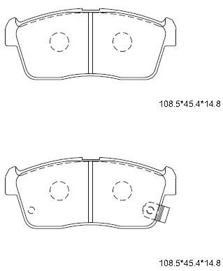 ASIMCO stabdžių trinkelių rinkinys, diskinis stabdys KD3732